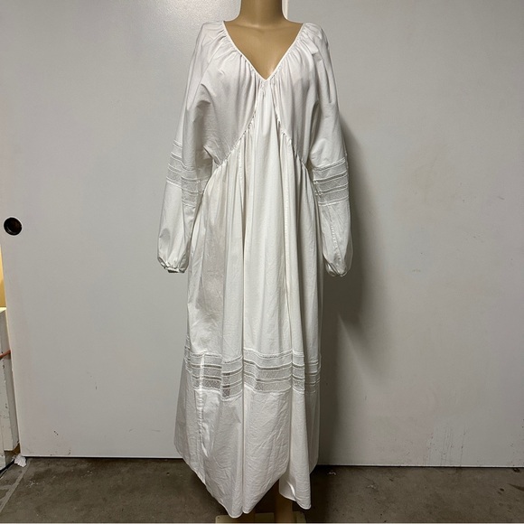 Nocturne white oversized lace Cotton folklore dress size 1 - Picture 1 of 11